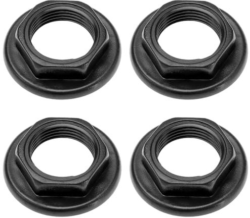 Yuiturt 4Pcs 1/2 BSP Sink Tap Back Nuts, ABS Plastic Flanged Back Nuts for Bathroom Basin Taps and Mixers, High-Strength Black Plumbing Fittings, Tap Connectors, Pipe Mounting Hardware (Black)