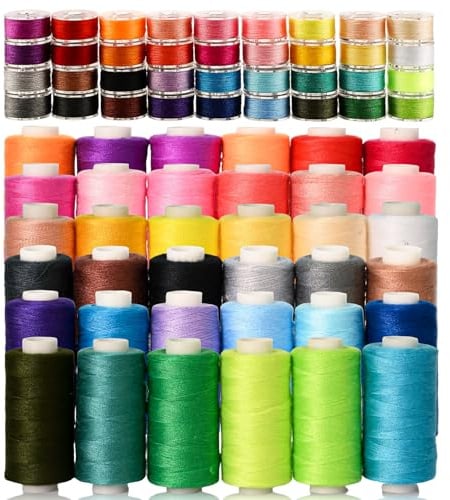 72 Pezzi di Filo per cucire Set,400 Metri di Filo per Cucire a 36 Colori e 36 Fili di Qualità per Bobina,Adatto per Macchine da Cucire e Uso Quotidiano