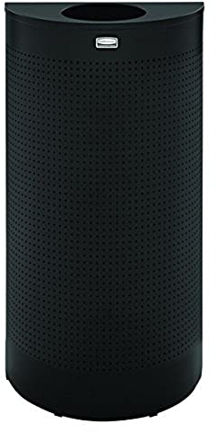Rubbermaid Commercial Products FGSH12EPLTBK Poubelle demi-ronde à ouverture par le haut Noir texturé 45 l