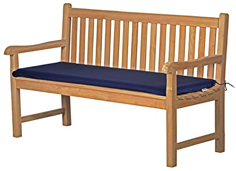 Kai Wiechmann Bankauflage Bankkissen Bankpolster Gartenbankauflage Polsterauflage Sitzauflage Sitzkissen Gartenbank 100 x 40 cm blau Marine Navy hochwertig Made in Germany
