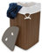 Relaxdays Cesta Porta-Biancheria Angolare in Bambù, 60 l, Pieghevole, con Coperchio, Sacco, 65,5x49,5x37 cm, Marrone