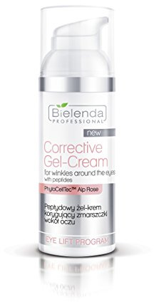 Bielenda Corrective Gel - Cream for Wrinkles Around the Eyes with Peptides PhytoCellTec ™ & Alp Rose |Peptydowy Zel Krem Korygujacy Zmarszczki 50ml SET with STAPIZ Hair Shampoo 15ml or Mask 10ml