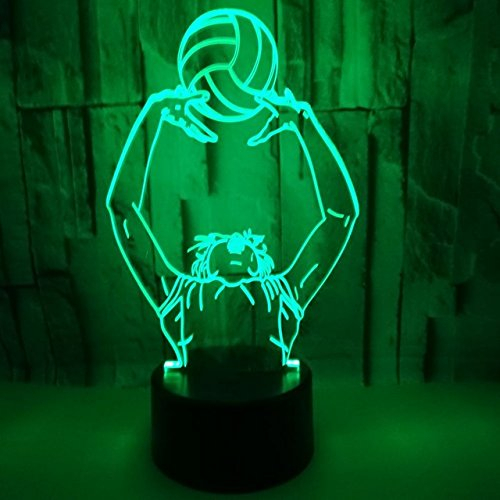 Jinson well 3D volleyball Nachtlicht Lampe optische Nacht licht Illusion 7 Farbwechsel Touch Switch Tisch Schreibtisch Dekoration Lampen Acryl Flat ABS Base USB Kabel kreatives Spielzeug