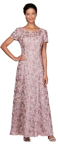 Alex Damen Langes Rosettenkleid aus Spitze mit Flügelärmeln Kleid für besondere Anlässe (1er Pack)
