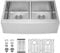 Sarlai 36 Inch Farmhouse Sink Double Bowl 50/50 Stainless Steel 16 Gauge Farm Kitchen Sink