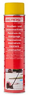 BERASIT Spray de marquage au sol, marqueur de routes et de lignes, résistant aux intempéries, séchage rapide, 600 ml, 1 boîte (jaune)