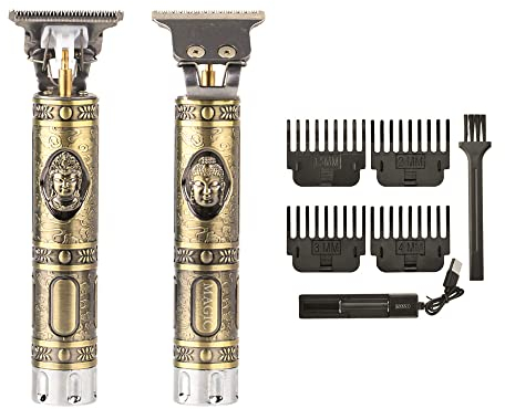 Tondeuse a Cheveux Hommes Professionnelle Sans Fil. Tondeuse Barbe pour Usage Domestique et Salon de Coiffure. Pile Rechargeable Fournie, 4 peignes de limite et chargeur USB