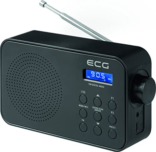 ECG R 105 FM Radio, Schwarz, Ausziehbare Antenne Hervorragender Empfang