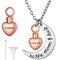 U7 Personalised Urn Necklace For Women Cremation Jewellery For Ashes Rose Gold Heart Pendant Necklaces