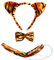 BOBOZHONG Ohren Stirnband Set,Ohren Schwanz Fliege Tier Kleid Set,Tierohren Schwanz und Fliege Set,für Kostüm Party,Ankleiden Spielen,Mottoparty(Tiger Kostüm)