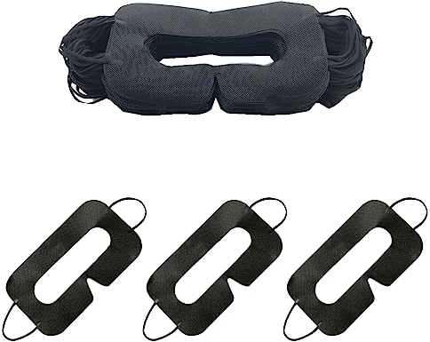 CUZKC 30 Piezas VR Máscara Desechable VR Máscara Sudor Estante de Almacenamiento VR Máscara de Ojos Desechable Cubiertas Máscara de Ojos Desechable Se adapta a VR Máscara Sudor para VR (Negro)