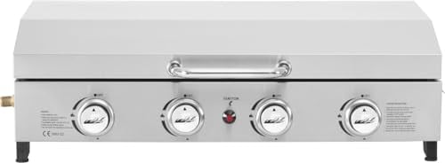 Habitat et Jardin Plancha de Gas 4 quemadores con Tapa Fasto - 10 kw - Gris