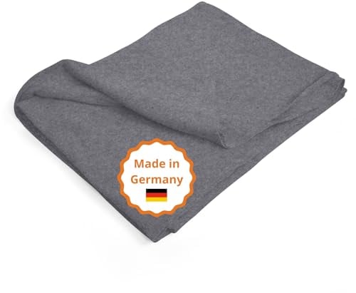 sleepling Kuscheldecke Premium Made in Germany, Sofadecke, 150 x 200 cm, Ökotex, waschbar, dunkelgrau Melange