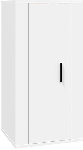 Natulvd 80cm Tall Wall Cabinet, Wall Bathroom Cabinet with Door Storage, Modern Storage Cupboard Unit Wall Mounted Bedroom Cabinet for Living Room Kitchen Office (White)
