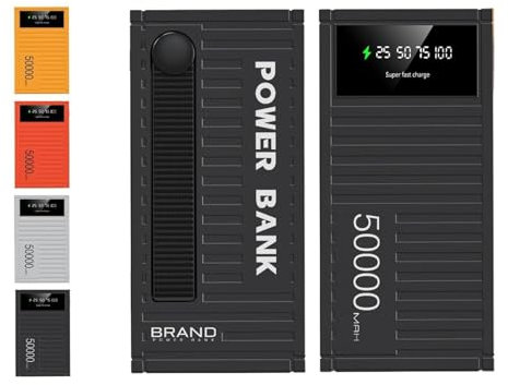 2024 New Super Fast Charging 66w Power Bank, 50,000mAh Ultra-High Capacity Power Bank, Power Bank Fast Charging with LED Display, Powerbank for Outdoors Camping Travel (20000 mAh,Black)