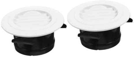 IMIKEYA 2pcs Round Soffit Vent Cover Ceiling Air Vent Grille for Walls Ceilings Plastic Ventilation Grille for Living Room Bathroom Kitchen