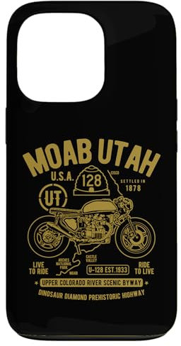 Custodia per iPhone 13 Pro Moab Utah Route U-128 Colorado River Retro Design Moto