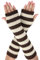 Suxgumoe Damen Armstulpen, gestrickt, langärmelig, fingerlose Handschuhe, Fäustlinge, Winter, Handgelenkstulpen mit Daumenloch für Damen und Mädchen, C Kaffee + Beige, One size