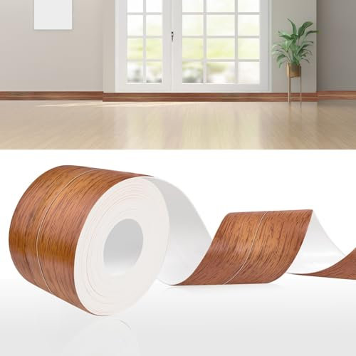 DIKARIYA Weichsockelleiste Selbstklebend Gelb Eiche, 30x30mm 6 Meter PVC Sockelleiste Selbstklebende, Weichsockelleiste Fussleisten Selbstklebend, Flexible Knickleiste für Küche Bad Badezimmer
