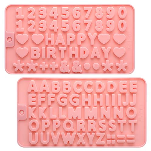 Giantree 2 pezzi lettera numeri stampo in silicone, set di lettere stampo in silicone, A-Z e 0-9 alfabeto stampi numeri lettere stampo da forno per il cioccolato stampo sapone stampi in resina