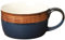 Disoza Blau und Braun Tasse Keramik 700ml Kaffeetasse Groß Suppentassen mit Henkel Jumbotassen XXL Kaffee Tee Tasse Müsli Kaffeebecher Schale Schüssel Porzellan Kaffee Tasse Suppenschüssel mit Griff
