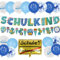 SCHULKIND 2025 Deko Einschulung Junge, Deko Set zum Schulanfang, Zuckertüten Banner + 16 Luftballon mit ABC 123 Schultüte Motiv + Girlande und Konfetti Folienballon