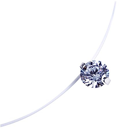 Holibanna Anhänger Halskette für Frauen Transparent Invisible Fishing Line Einstellbare Kette Elegantes Schmuckdesign für