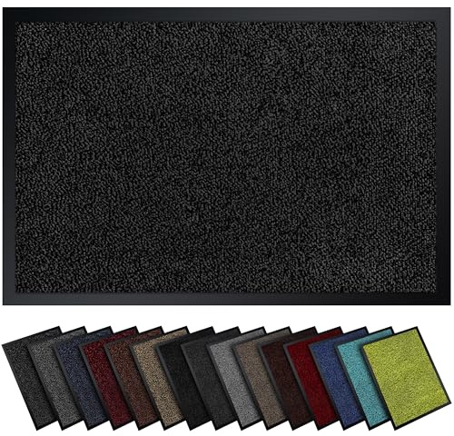Gentle North Hochwertige Fußmatte grau schwarz 90x300cm groß für Innen & Außen - Schmutzfangmatte rutschfest, waschbar & wetterfest - Fussmatte für Eingangsbereich & Aussenbereich - Läufer Flur dünn