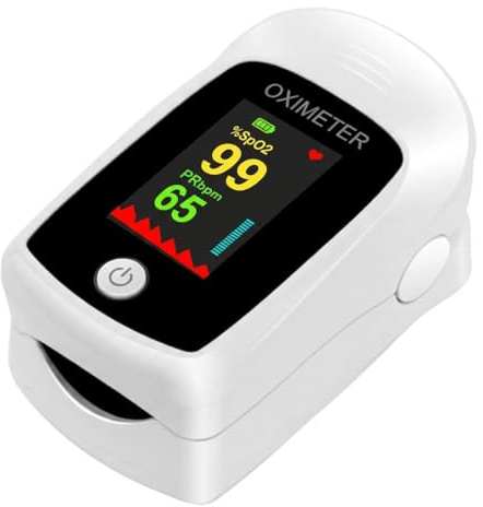 Blood Oxygen Monitor Finger for Adults, Pulse Oximeter with Lanyard | Fingertip High Accuracy Sats Monitor OLED Screen, Spo2 PI Level Heart Rate Monitor Saturation Monitor CE Certified for Child