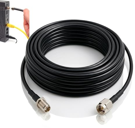 10m WLAN Antennenkabel Verlängerung RG174, SMA Stecker auf Buchse, 50 Ohm Impedanz, Hohe Temperaturbeständigkeit, Säure- und Korrosionsbeständig, Für Netzwerksysteme, 3G 4G LTE- und GPS-Antennen