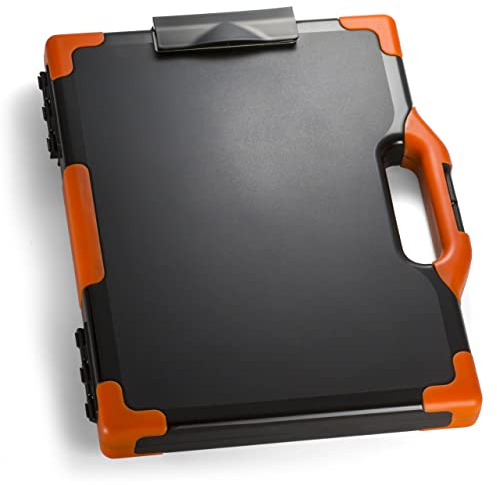 Officemate OIC 83326 Carryall Klemmbrett-Aufbewahrungsbox, Buchstaben-/Rechtsgröße, Schwarz und Orange