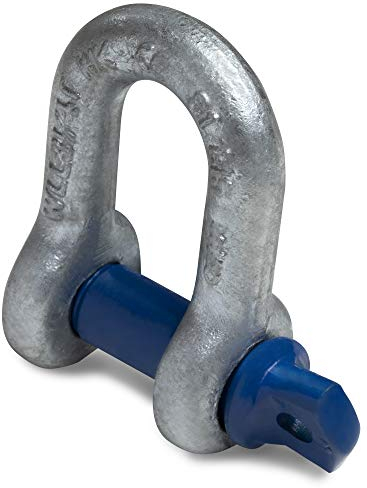 HEAVYTOOL Schäkel gerade Stahl hochfest 0,5t mit Augbolzen (2 Stück) Hochfester Geradschäkel Bügelschäkel Lastschäkel Hebeschäkel Schwerlastschäkel