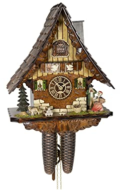 Trenkle Kuckucksuhr Schwarzwaldhaus, 8 Tage Werk, nußbaum