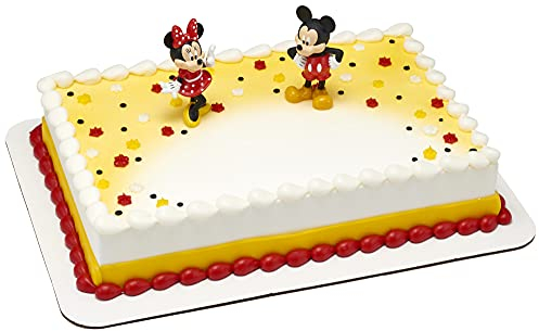 DecoSet® Mickey Mouse and Minnie Cake Topper, 2-Piece Topper Set with Your Favorite Mice Couple, Enjoy Hours of Fun After the Party