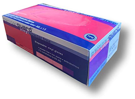 Guanti in vinile, taglia S, 100 pezzi, colore bianco/naturale, in pratica scatola