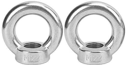 Alomejor 2 STÜCKE Ringmuttern M16 M20 M24 Edelstahl Ringmuttern Weibliche Ringschraube für Ozeanindustrie Schnellboote Motorboote(M24)
