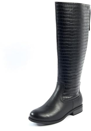 GABYLOU VARIO XL/2XL stivali al polpaccio largo -Modele Guiomar Croco Nero. 40