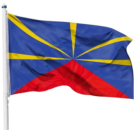 PHENO FLAGS Bandiera Francia La Réunion - 90x150 cm - resistente alle intemperie e agli strappi - decorazione ideale per i tifosi, bandiera da issare per uso interno ed esterno
