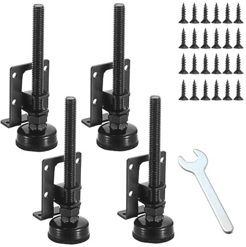 IGNPION Heavy Duty Adjustable Furniture Leveler Feet 4pcs M10 Furniture Leveling Legs for Tables, Shelving Units, Cabinets, Workbench(Up to 7.5cm) Black
