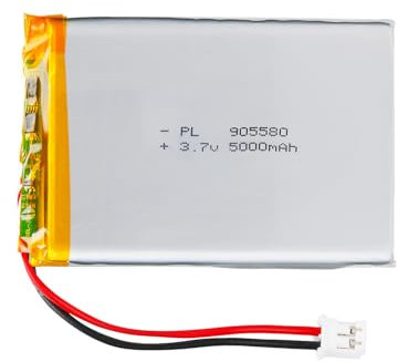 3.7V Lipo battery, 3.7V 5000mAh 905580 Lithium Polymer Ions with 2P-PH connection with 2.0 mm pitch
