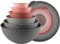 COOK WITH COLOR Mixing Bowls with Lids - 12 Piece Plastic Nesting Bowls Set includes 6 Prep Bowls and 6 Lids, Non Slip Bottom and Embossed Design - Microwave Safe (Pink)