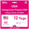 USA eSIM 12 Jours. Réseau T-Mobile avec Données Illimitées à Haute Vitesse, Appels Locaux et SMS aux USA (Hawaï Inclus). Recevez eSIM Même Jour par Email et Commencez à Utiliser Immédiatement!