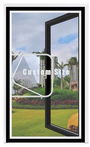 Custom Size Window Screen Mesh, Self-Adhesive Netting, Mosquito Window Nets To Keep Bugs Out, Anti-Scratch Balcony Window Protection Net for Cat