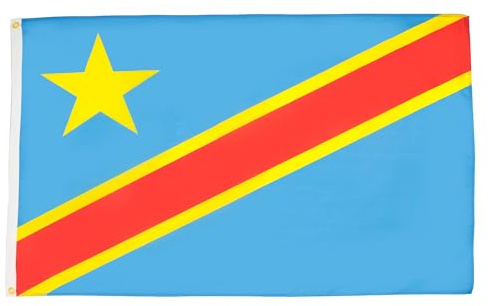 AZ FLAG 5er-Set Flaggen Demokratische Republik des Kongo 150x90 cm 2 Ösen