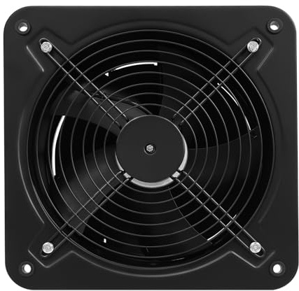 JJsdwin Ventilador extractor de aire industrial de 107 W, para cocina, baño, garaje, sótano (tamaño de la placa: 350 × 350 mm)
