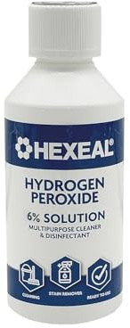 Hexeal Hydrogen Peroxide 6% 250ml – Multipurpose Cleaner, Stain Remover | Formulated for Effective Cleaning, Disinfecting Surfaces, and Removing Stubborn Stains
