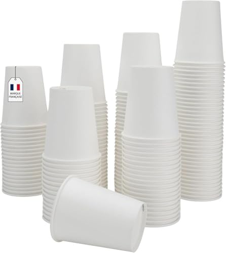 SARA - 7 OZ - 2000 Gobelets en Carton, Jetables,Résistants à la Chaleur, Carton de Qualité, Idéal pour Café,Thé,Boissons Chaudes et Froides lors d'Événements comme Anniversaires,Réceptions