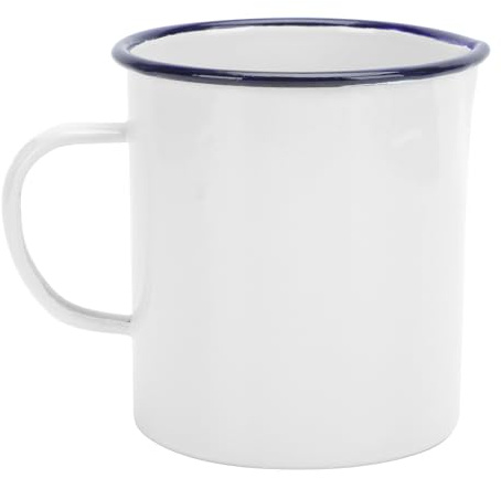 SOLUSTRE Mug en Émail Blanc avec Graduations, Anti-rouille et Sain, pour Hôtels et Restaurants, Tasse à Mesurer Pratique et Solide