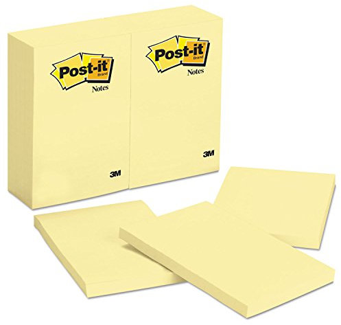 Post-it Notes, 4-inch x 6-inch, Canary Collection, 100 Sheet/Pad, 12 Pads/Pack (659-YW)