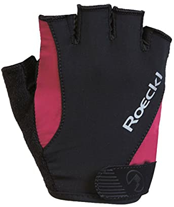 Roeckl Sports Fahrradhandschuh Basel, Performance Unisex Fingerhandschuh, Schwarz/Himbeere 6.5